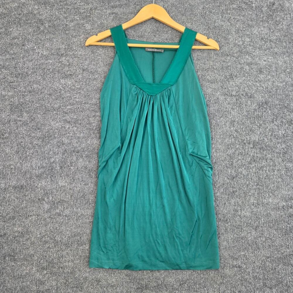 Vtg Alberta Ferretti Dress 2 Cocoon Ruched Tank Sheath Mini Turquoise Chic Y2k